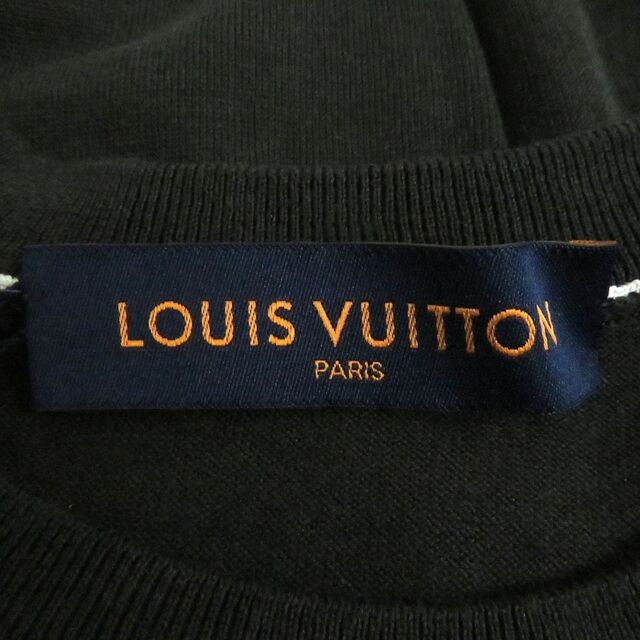 美品 LOUIS VUITTON カシミヤ フレンチスリーブニット ロゴボタン