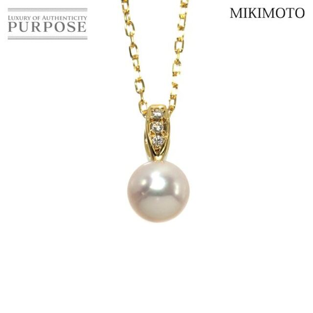 MIKIMOTO - ミキモト MIKIMOTO アコヤ真珠 7.2mm ダイヤ ネックレス ...