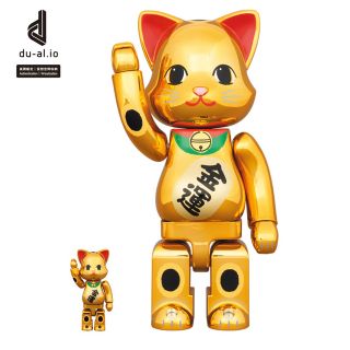 ベアブリック(BE@RBRICK)の2体セット NY@BRICK 招き猫 金運 金メッキ 100％ & 400％(その他)