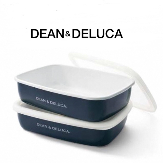 DEAN & DELUCA(ディーンアンドデルーカ)の箱入り DEAN&DELUCA　ホーローコンテナー M チャコールグレー 2点 インテリア/住まい/日用品のキッチン/食器(容器)の商品写真