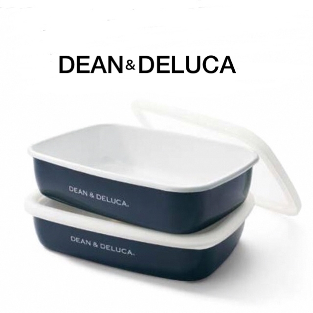 箱入り DEAN&DELUCA　ホーローコンテナー M チャコールグレー 2点