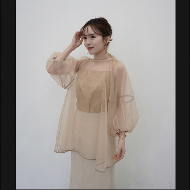 【美品】acka puffy sheer blouse