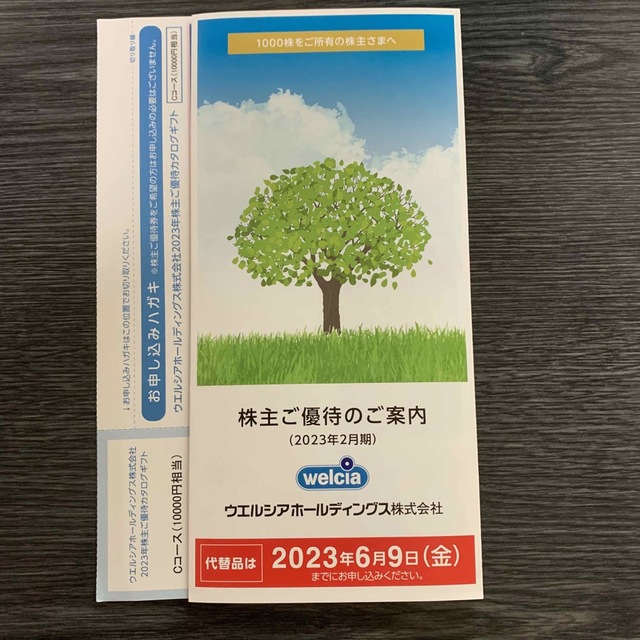 ウエルシア　株主優待　引換ハガキ　2枚(6000円分)