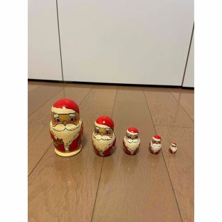 サンタクロース　マトリョーシカ　クリスマスマーケット　木製(置物)