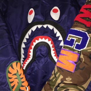 アベイシングエイプ(A BATHING APE)の【BAPE】エイプ シャーク MA-1(ブルゾン)