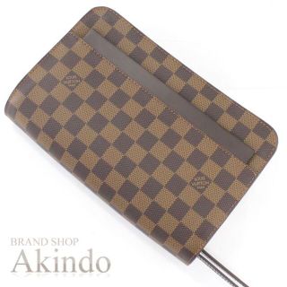 ルイヴィトン(LOUIS VUITTON)のルイヴィトン バッグ サンルイ セカンドバッグ メンズ ダミエ 茶 ブラウン レザー ハンドル付き N51993 ポーチ LOUIS VUITTON ルイ・ヴィトン ビトン クラッチ カバン ポーチ 便利 ブランド 定番 人気 プレゼント ギフ(セカンドバッグ/クラッチバッグ)