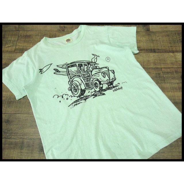 Sun Surf(サンサーフ)のG① 東洋 サンサーフ ジョンセバーソン Wild Woody Tシャツ 緑 M メンズのトップス(Tシャツ/カットソー(半袖/袖なし))の商品写真