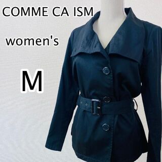 コムサイズム(COMME CA ISM)のCOMME CA ISM　レディース ジャケット　シングル　黒　ベルト　襟大きめ(テーラードジャケット)
