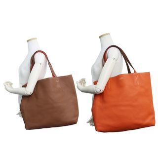 【HERMES】エルメス ドゥブルセンス45 リバーシブル トリヨンクレマンス 茶/ピンク □O レディース トートバッグ