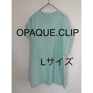 オペークドットクリップ(OPAQUE.CLIP)の3422 OPAQUE.CLIP オーガニックコットンTシャツ　グリーン　L(Tシャツ(半袖/袖なし))