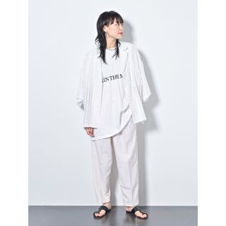 シティショップ(CITYSHOP)の新品タグ付き CITYSHOP STRIPE JACQUARD シャツ ホワイト(シャツ/ブラウス(半袖/袖なし))