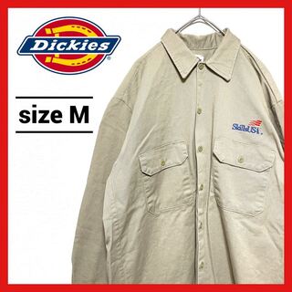 ディッキーズ(Dickies)の90s 古着 ディッキーズ ワークシャツ 刺繍ロゴ オーバーサイズ M (シャツ)