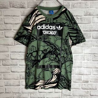 【美品限定コラボ】アディダスオリジナルス 総柄プリントTシャツ 深緑 熊 大人気 アディダス オリジナルス フクロウビックプリント Tシャツ 美品 激レア
