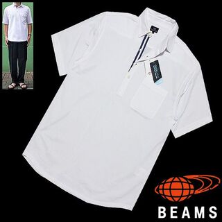 BEAMS - 新品 XLサイズ BEAMS クールマックス 前立てストライプ 半袖ポロシャツ