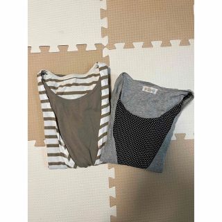 授乳シャツ　トップス　2枚セット(マタニティトップス)