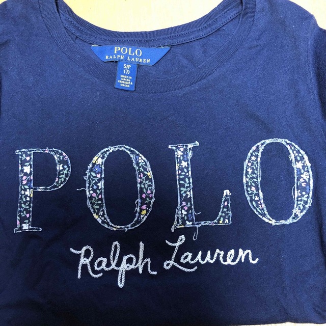 POLO RALPH LAUREN(ポロラルフローレン)のポロラルフローレン ガールズ ロゴTシャツ ネイビー キッズ/ベビー/マタニティのキッズ服女の子用(90cm~)(Tシャツ/カットソー)の商品写真