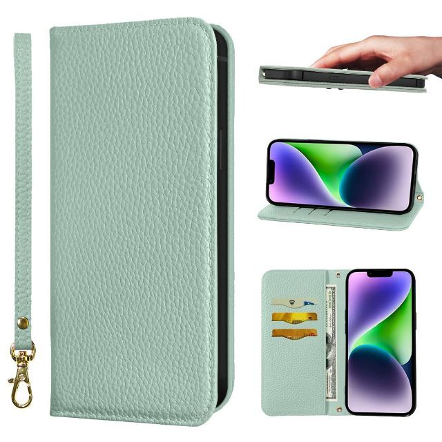 iPhone 14 Pro ケース 手帳型 超繊皮 RFIDト 財布型 カバー