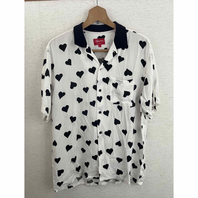 (L)Supreme Hearts Rayon Shirtハート柄レーヨンシャツ