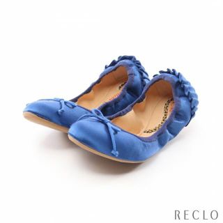 シャルロットオリンピア(Charlotte Olympia)の バレエシューズ サテン ブルー レース タイツ付き(バレエシューズ)