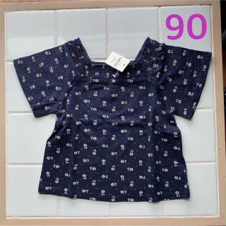 ベビーギャップ(babyGAP)のgap Tシャツ ネイビー　半袖　花柄　トップス　90(Tシャツ/カットソー)