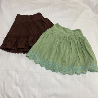 ベビーギャップ(babyGAP)のbabyGAP 夏用 スカート 110 グリーン ブラウン 2枚セット(スカート)
