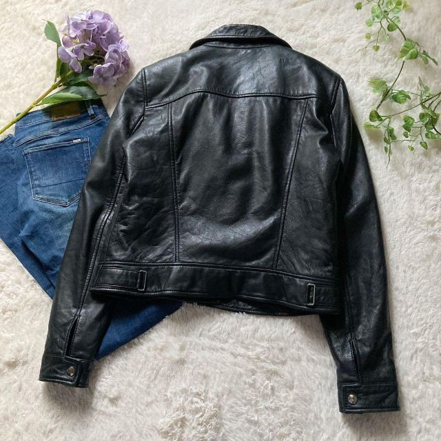 ZARA  Leather 羊革(本革ラムレザー)ダブルライダースジャケット