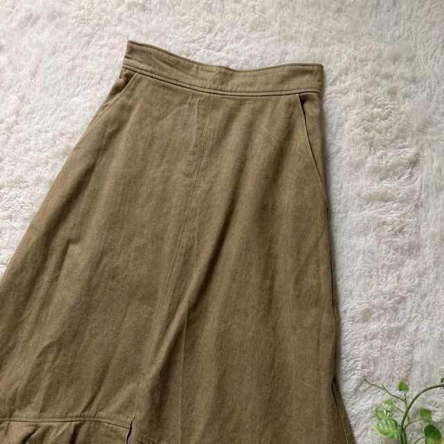 BLENHEIM　カラーデニムロングスカート　マーメイド　キャメル　XS レディースのスカート(ロングスカート)の商品写真