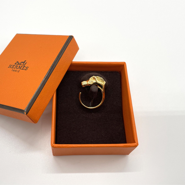 Hermes(エルメス)のエルメス シュバルホースリング ホースモチーフ 11号 指輪 ゴールド金具 箱付 メンズのアクセサリー(リング(指輪))の商品写真