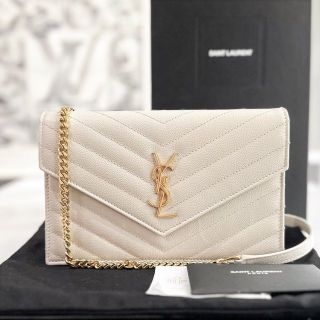 サンローラン(Saint Laurent)の美品☆　サンローランパリ　チェーンウォレット　Vステッチ　2021年(財布)