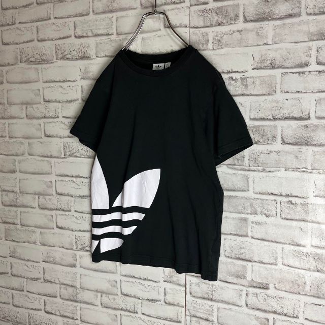 adidas(アディダス)の【希少デザイン ビッグロゴ】アディダス⭐︎トレフォイルロゴTシャツ　黒　M186 キッズ/ベビー/マタニティのキッズ服女の子用(90cm~)(Tシャツ/カットソー)の商品写真