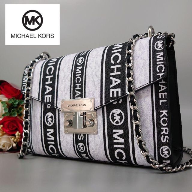 極美品 マイケルコース ショルダーバッグ フラップ チェーン ロゴ