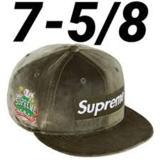 Supreme Velour Box Logo New Era Olive