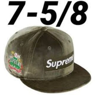 シュプリーム(Supreme)のSupreme Velour Box Logo New Era "Olive"(帽子)