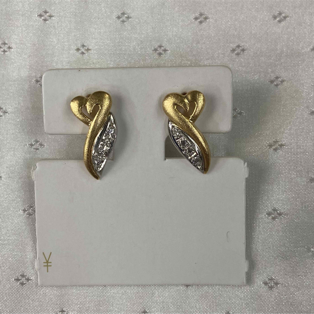 セール! #K18☆PT900☆ダイヤファッションピアス☆USED品(品