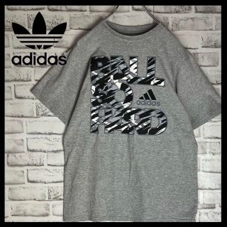 アディダス(adidas)の【人気ビッグロゴ】アディダス⭐︎センタープリントロゴ半袖Tシャツ　グレーM155(Tシャツ/カットソー(半袖/袖なし))