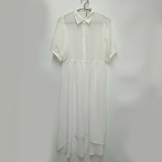 マウジー(moussy)の【未使用】マウジー バルーンスリーブ シフォンドレス ワンピース ホワイト 0109AA30-6330 レディース F(その他)