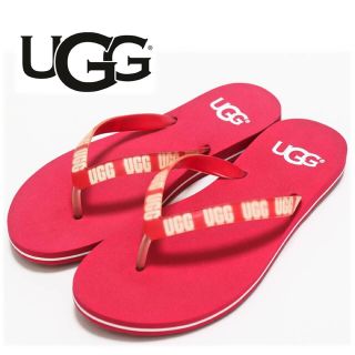 アグ(UGG)の《UGG アグ》箱付新品 グラフィックロゴ ビーチサンダル US6(23cm)(サンダル)