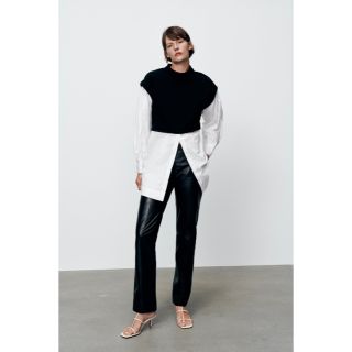 ザラ(ZARA)のZARA コントラストポプリントップス　XS(シャツ/ブラウス(長袖/七分))