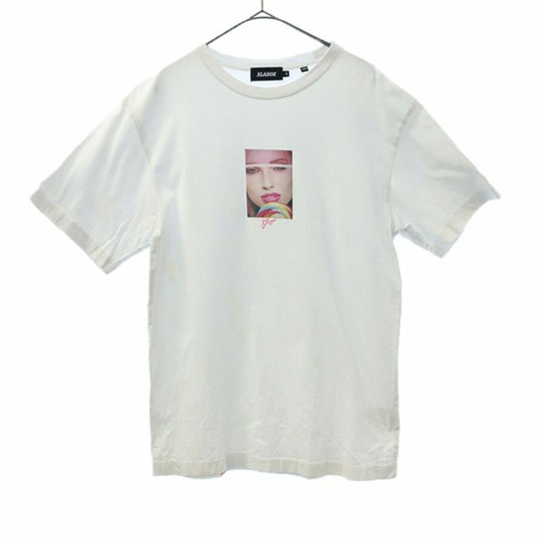 エクストララージ プリント 半袖 Tシャツ M ホワイト X-LARGE クルーネック メンズ   【230529】 メール便可