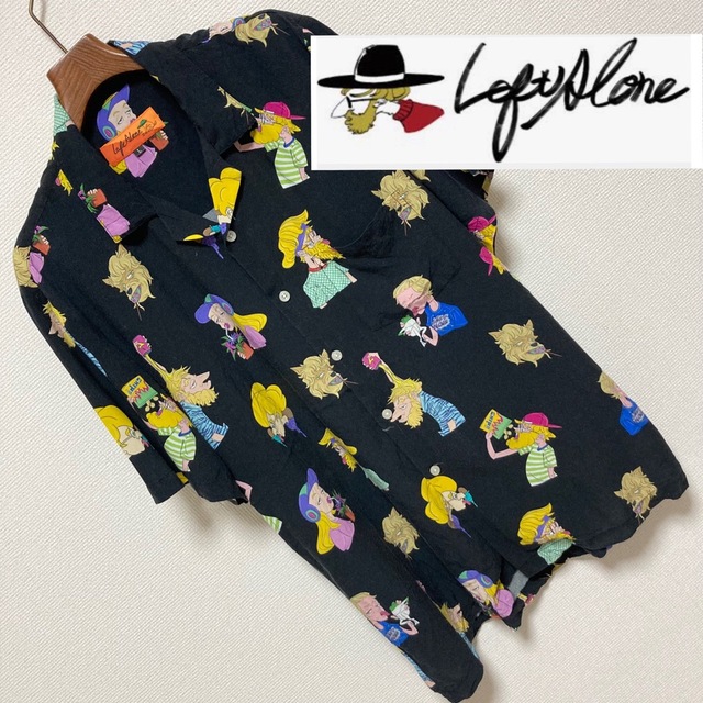 Left Aloneレフトアローン□総柄 アート オープンカラー アロハシャツ