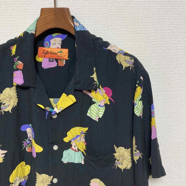 Left Aloneレフトアローン□総柄 アート オープンカラー アロハシャツ