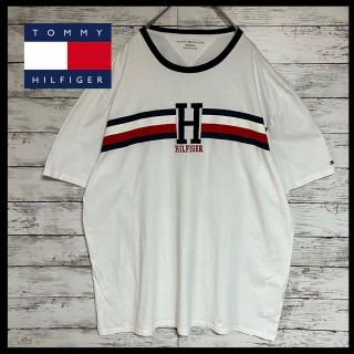 トミーヒルフィガー(TOMMY HILFIGER)の【美品超希少】トミーヒルフィガー⭐︎ ビッグ刺繍ロゴ Tシャツ　ゆるだぼM133(Tシャツ/カットソー(半袖/袖なし))