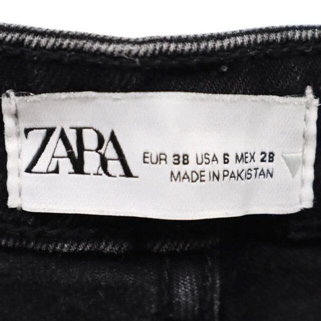 ZARA(ザラ)のザラ スキニー デニムパンツ 6 ブラック ZARA テーパード ジーンズ レディース 【中古】  【230529】 レディースのパンツ(ショートパンツ)の商品写真