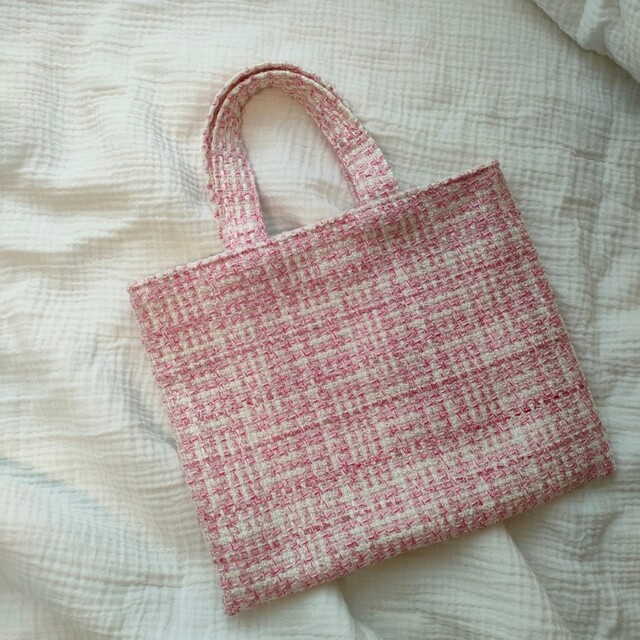 Harris Tweed(ハリスツイード)のツイード　トートバッグ　ピンク レディースのバッグ(トートバッグ)の商品写真