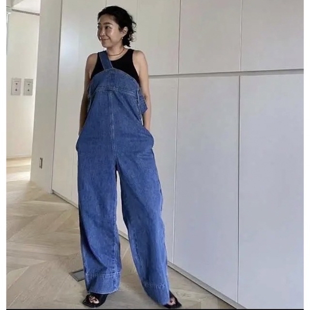 searoomlynn Vネックストレートdenimサロペット