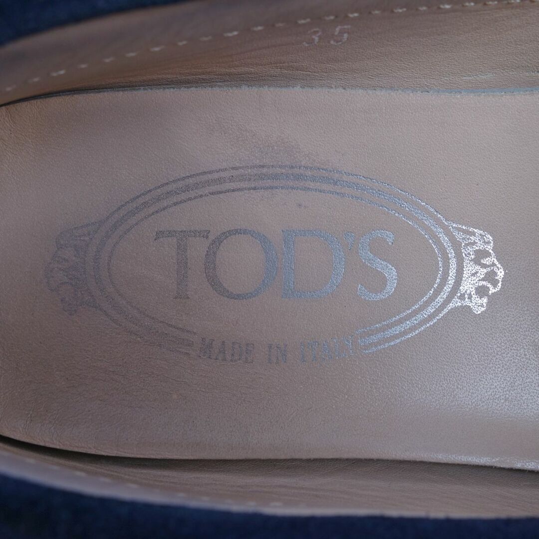 TOD'S(トッズ)の美品 トッズ TOD'S ローファー モカシン ドライビングシューズ スウェードレザー シューズ レディース 35(22cm相当) ネイビー レディースの靴/シューズ(スリッポン/モカシン)の商品写真