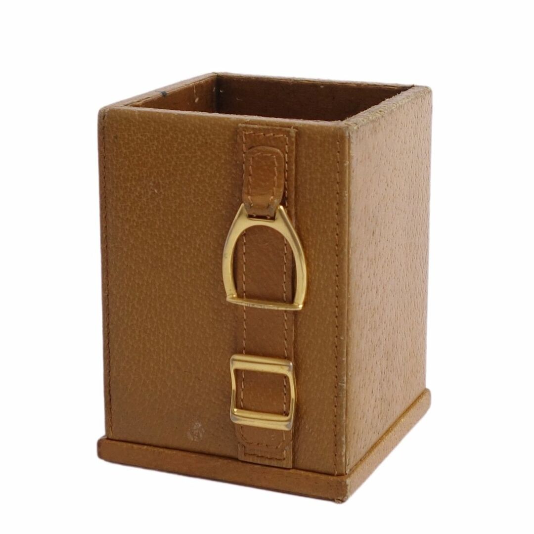 Vintage グッチ GUCCI ケース ペン立て スタンドケース 小物入れ ゴールド金具 レザー ゴールドクレストタグ イタリア製 ブラウン | フリマアプリ ラクマ