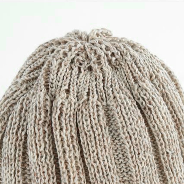 45R(フォーティファイブアール)の新品maillot✨マイヨ 麻リネン100% ニット帽 ニットキャップ ベージュ レディースの帽子(ニット帽/ビーニー)の商品写真