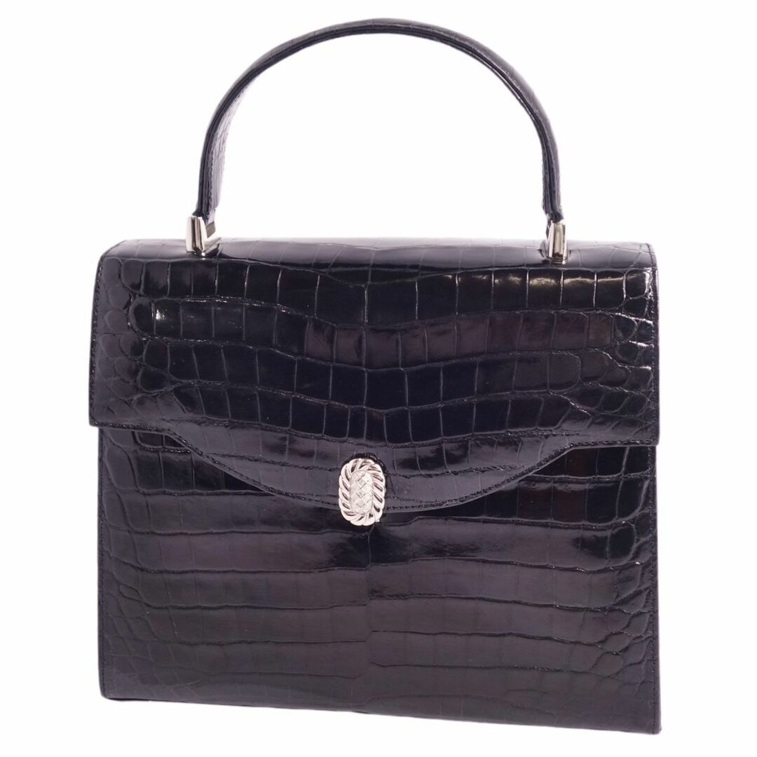 美品 クロコダイル CROCODILE バッグ ハンドバッグ シャイニークロコ
