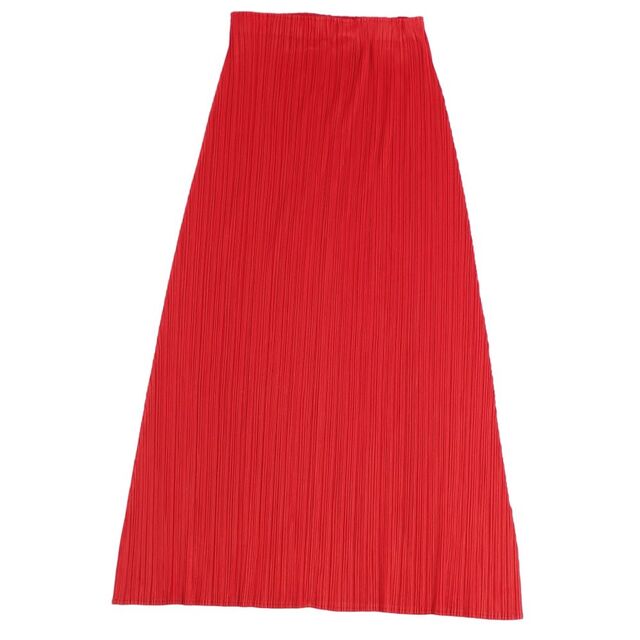 美品 プリーツプリーズ イッセイミヤケ PLEATS PLEASE スカート ロング丈 無地 プリーツ ボトムス レディース 3(L相当) レッド 美品 プリーツプリーズ イッセイミヤケ PLEATS PLEASE スカート ロング丈 無地 プリーツ ボトムス レディース 3(L相当) レッド